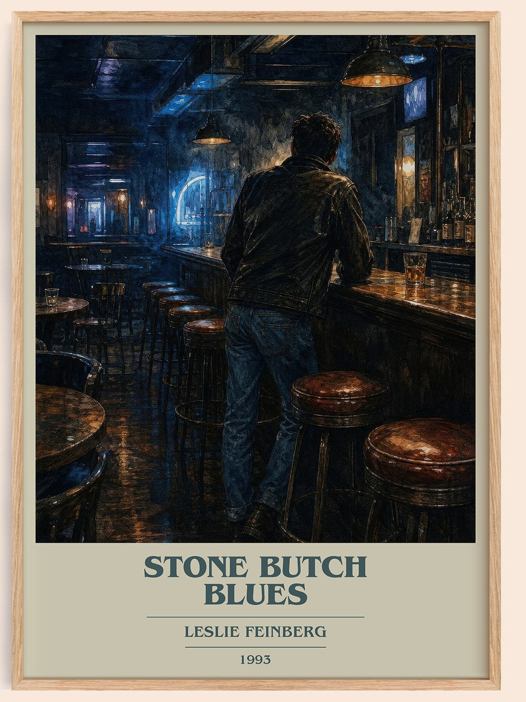 Stone Butch Blues book cover book poster by Leslie Feinberg – framed literary art print
