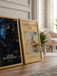 Stone Butch Blues watercolour print framed by window – literary home decor