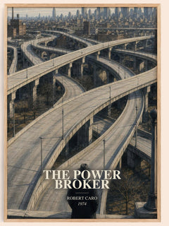 The Power Broker watercolour book poster by Robert Caro – framed literary art print