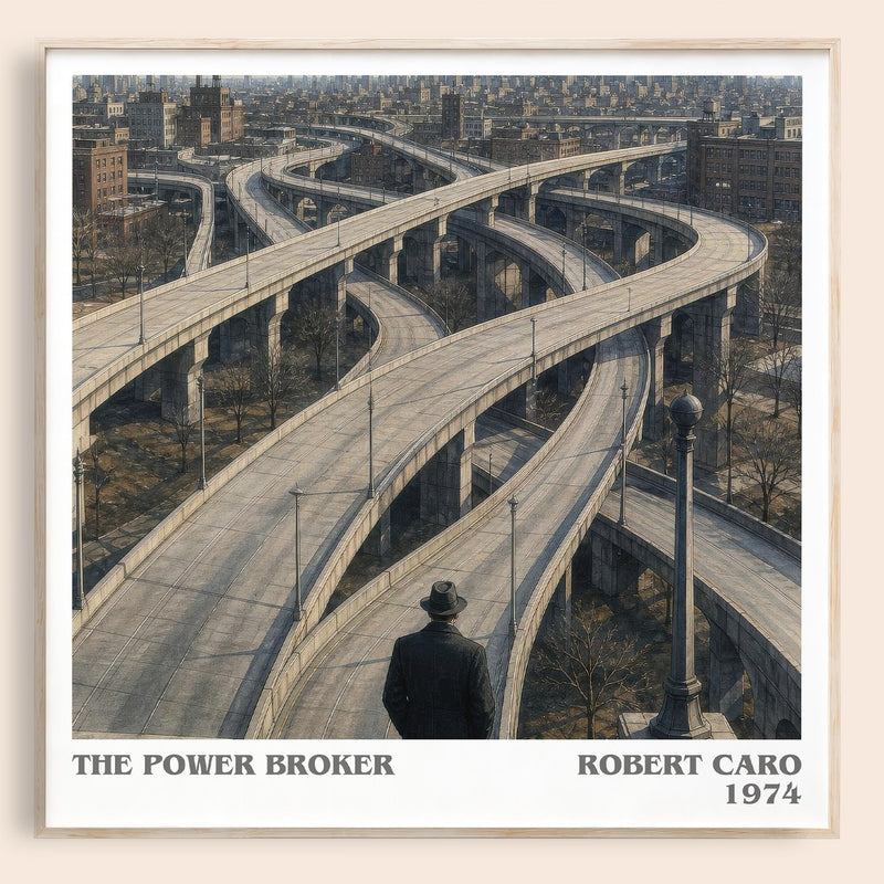 The Power Broker literary book poster by Robert Caro – framed literary art print