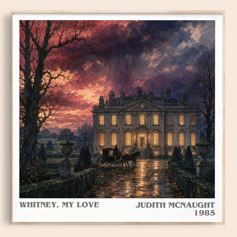 Whitney, My Love literary book poster by Judith McNaught – framed literary art print