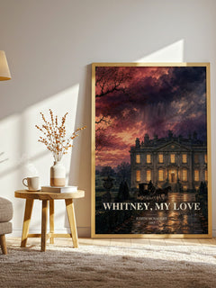 Whitney, My Love watercolour print in frame leaning in hallway – romance wall art