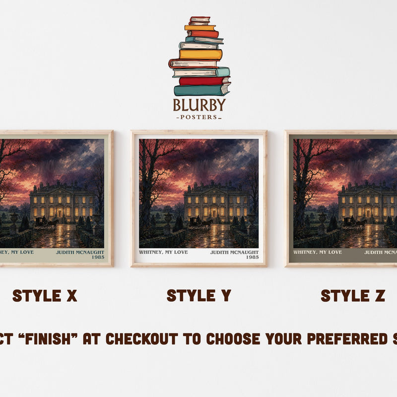 Whitney, My Love literary print in frame leaning in hallway – romance wall art