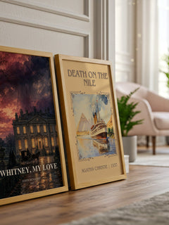 Whitney, My Love watercolour print framed by window – literary home decor