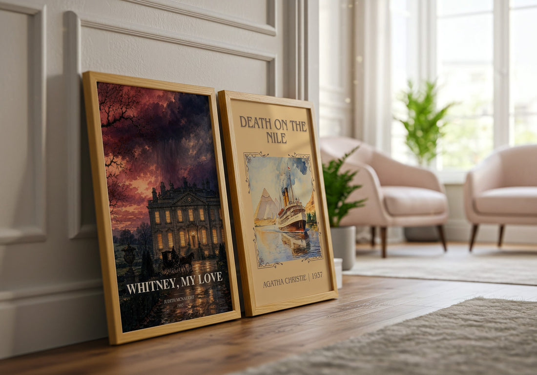 Whitney, My Love watercolour print framed by window – literary home decor
