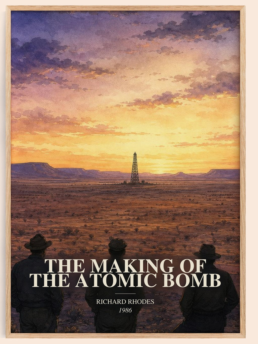 The Making of the Atomic Bomb watercolour book poster by Richard Rhodes – framed literary art print