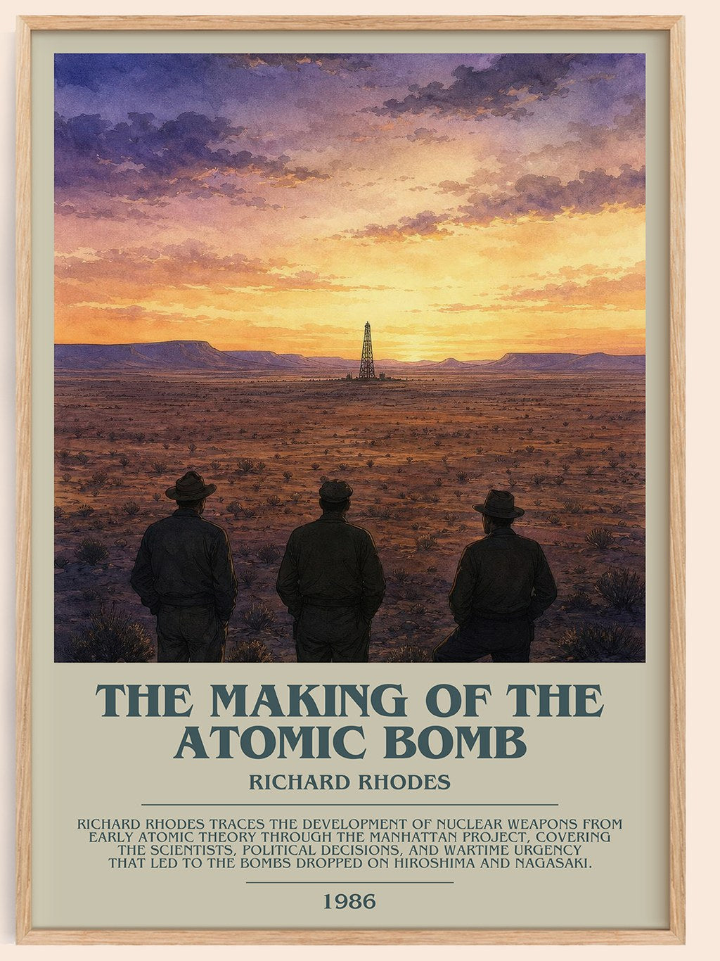 The Making of the Atomic Bomb Bookish Wall Art by Richard Rhodes – framed poster