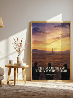 The Making of the Atomic Bomb watercolour print in frame leaning in hallway – non fiction wall art
