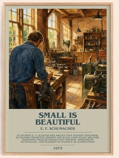 Small Is Beautiful Bookish Wall Art by E. F. Schumacher – framed poster