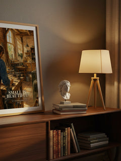 Small Is Beautiful watercolour print on bookshelf – E. F. Schumacher fan gift