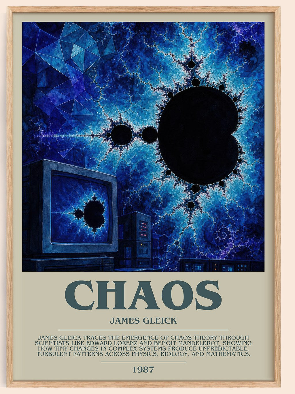 Chaos Bookish Wall Art by James Gleick – framed poster