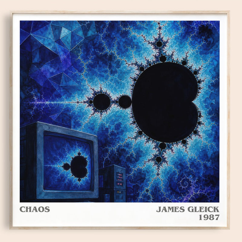 Chaos literary book poster by James Gleick – framed literary art print