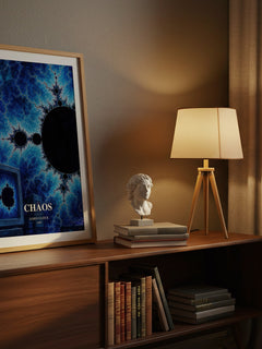 Chaos watercolour print on bookshelf – James Gleick fan gift