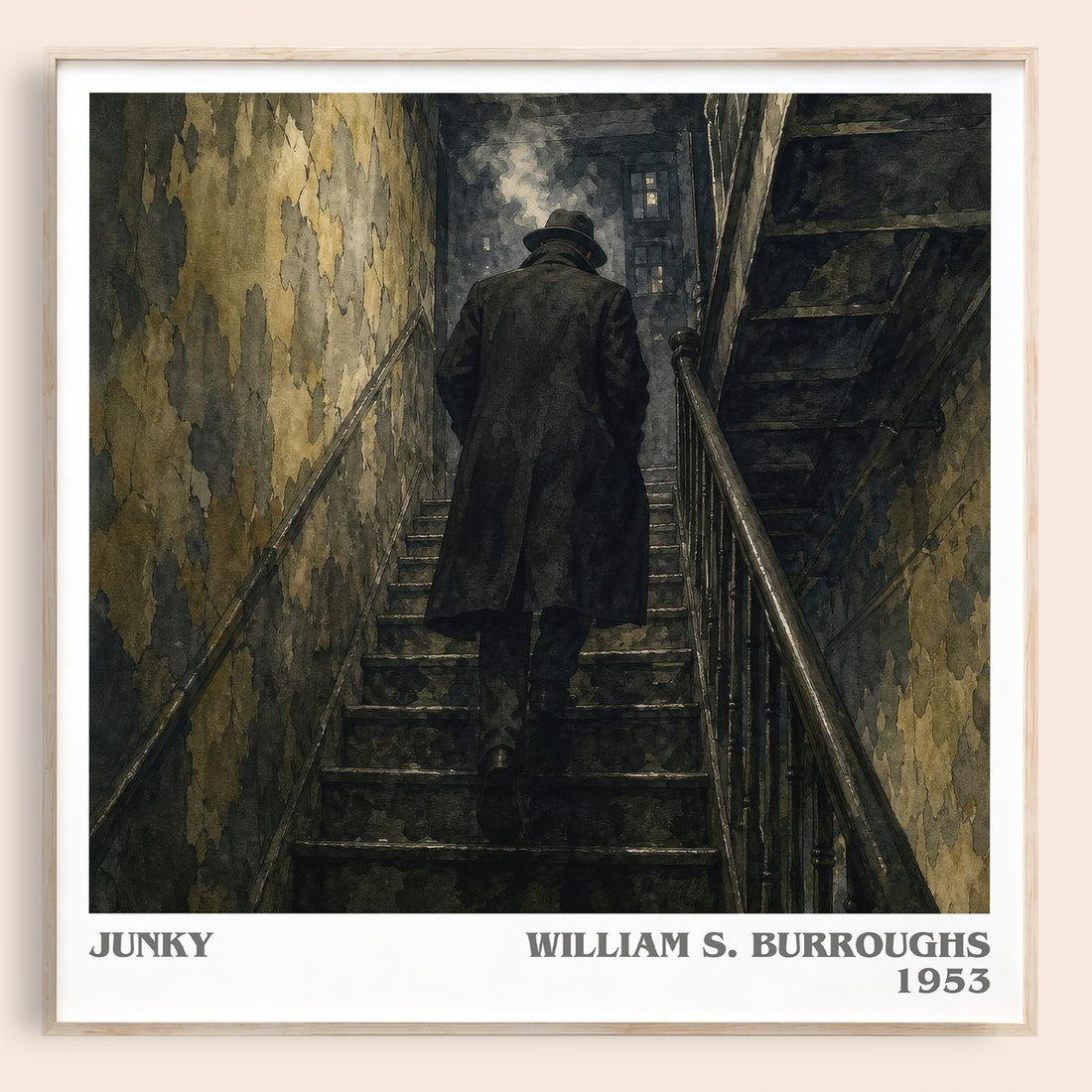 Junky literary book poster by William S. Burroughs – framed literary art print