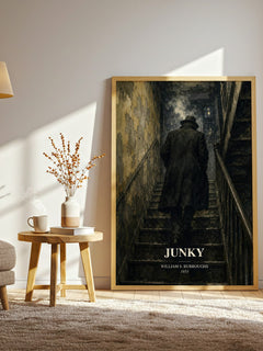 Junky watercolour print in frame leaning in hallway – memoir wall art
