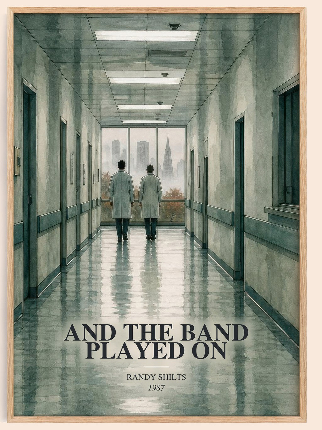 And the Band Played On watercolour book poster by Randy Shilts – framed literary art print
