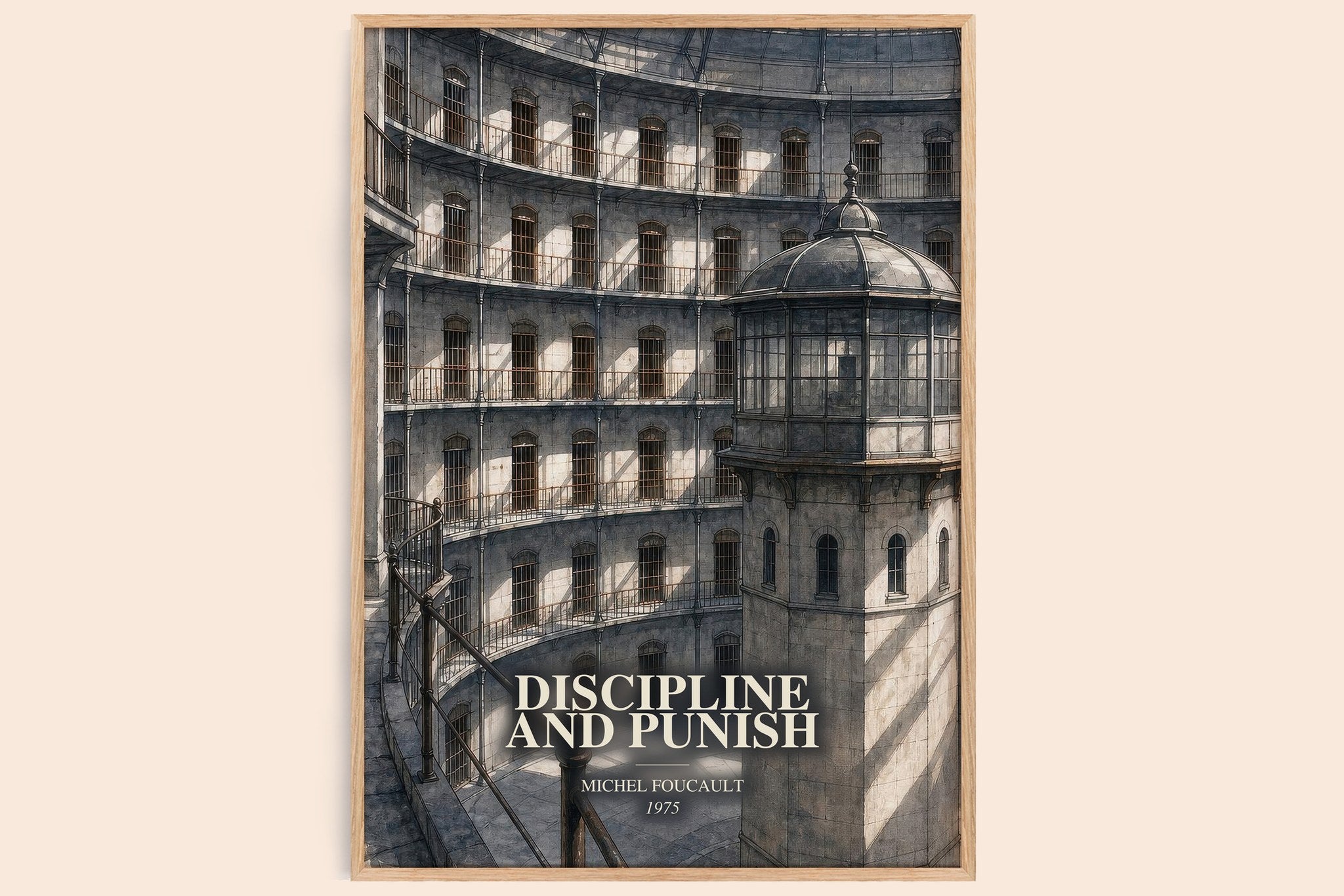 Discipline and Punish Book Watercolour Illustration by Michel Foucault