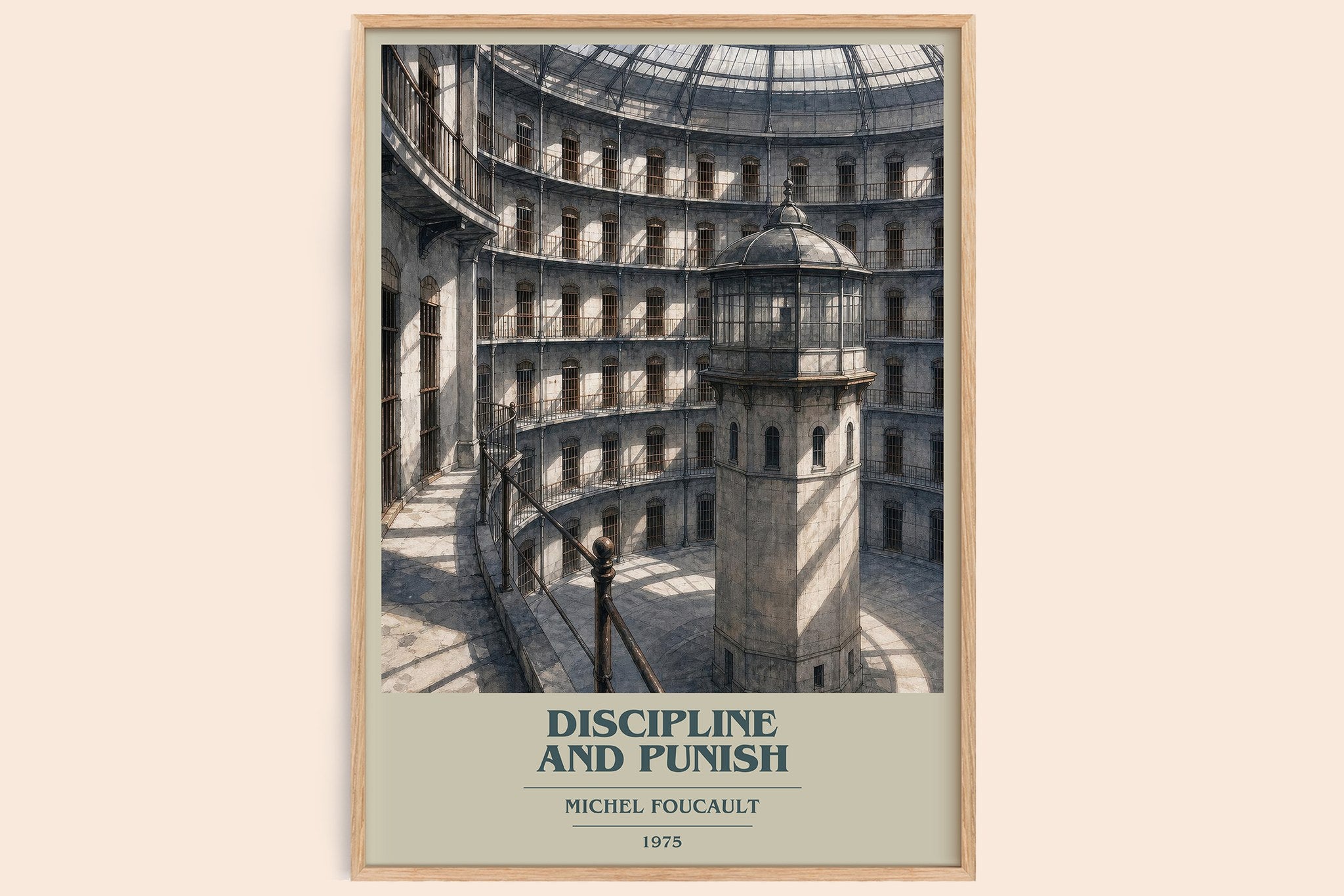 Discipline and Punish Book Cover Poster by Michel Foucault