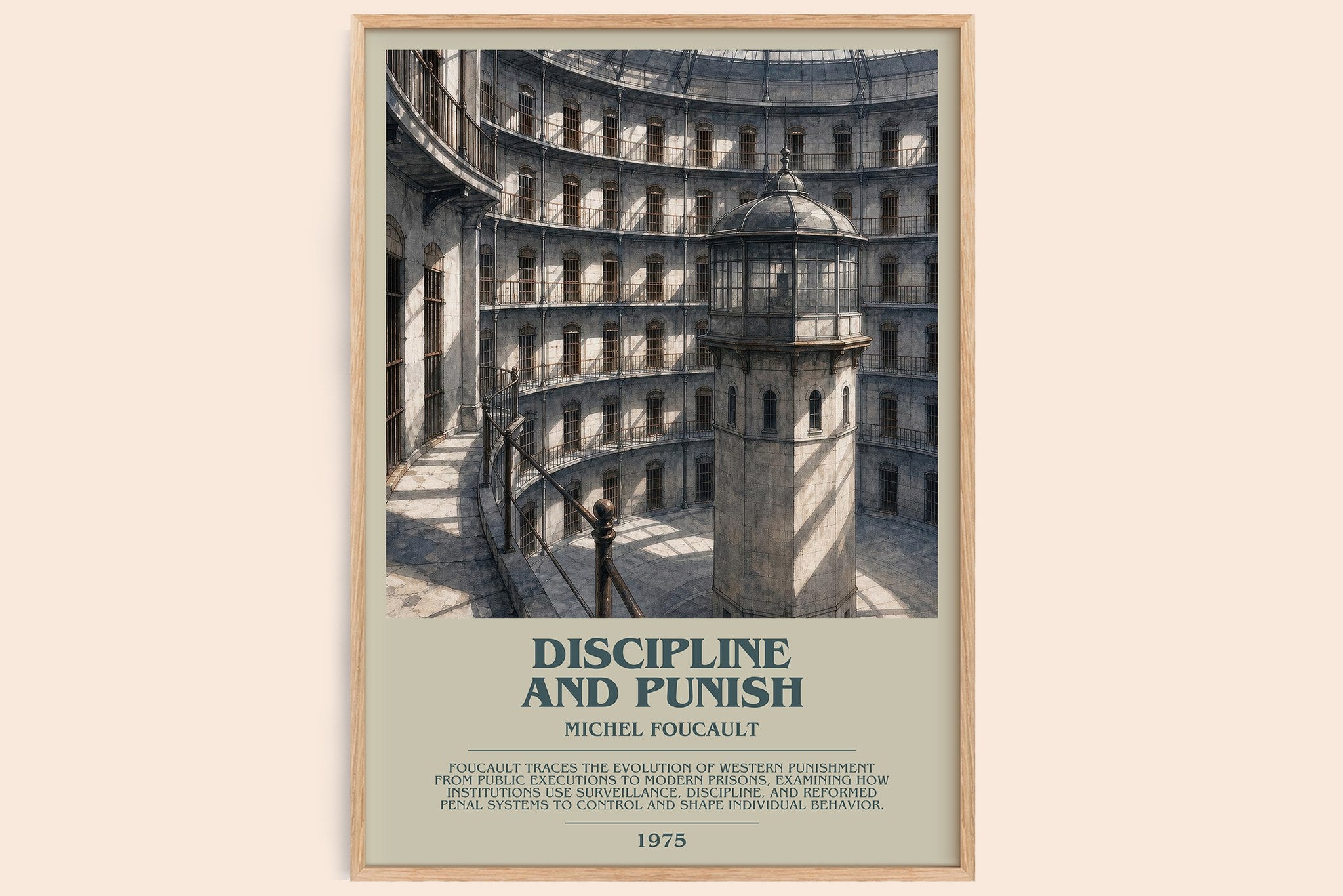 Discipline and Punish Bookish Wall Art by Michel Foucault
