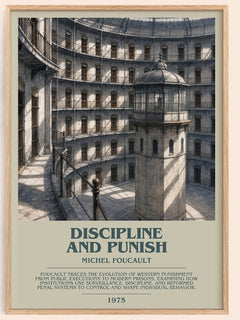 Discipline and Punish Bookish Wall Art by Michel Foucault – framed poster