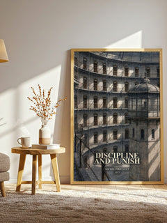 Discipline and Punish watercolour print in frame leaning in hallway – philosophy wall art