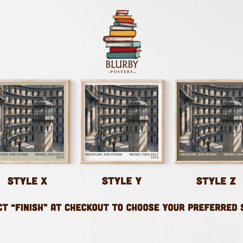 Discipline and Punish literary print in frame leaning in hallway – philosophy wall art