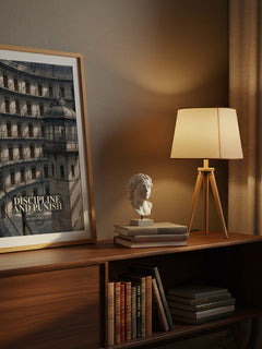 Discipline and Punish watercolour print on bookshelf – Michel Foucault fan gift