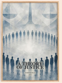A Theory of Justice watercolour book poster by John Rawls – framed literary art print