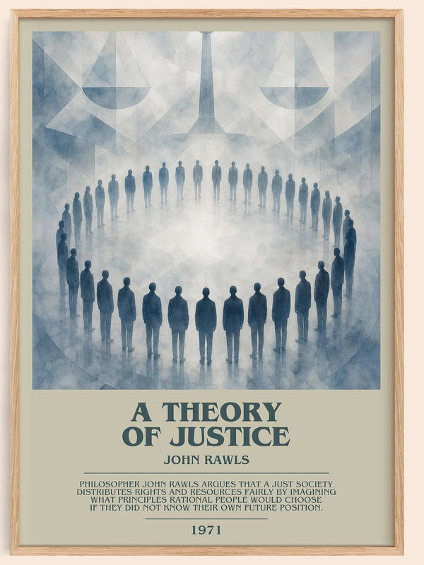 A Theory of Justice Bookish Wall Art by John Rawls – framed poster