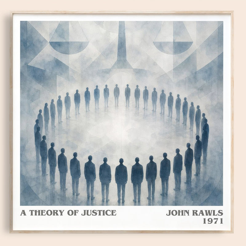 A Theory of Justice literary book poster by John Rawls – framed literary art print
