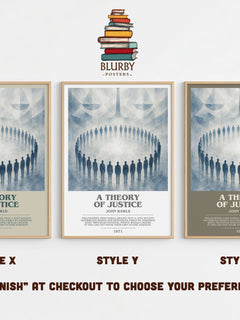 A Theory of Justice Bookish Wall Art by John Rawls – Style X, Y and Z side by side – choose your finish