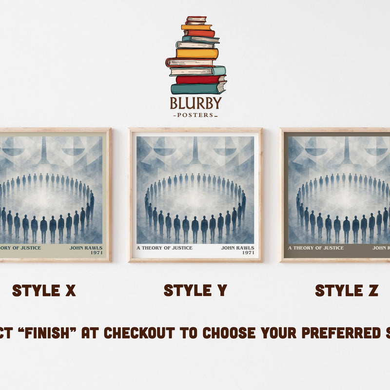 A Theory of Justice literary print in frame leaning in hallway – philosophy wall art