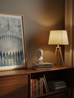 A Theory of Justice watercolour print on bookshelf – John Rawls fan gift