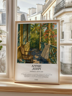 Annie John Bookish Wall Art by Jamaica Kincaid – framed print by a bright window