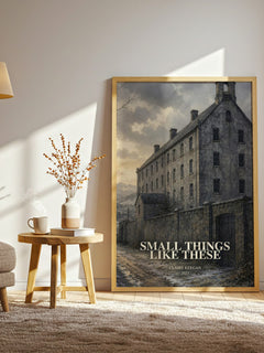 Small Things Like These watercolour print in frame leaning in hallway – literary fiction wall art