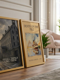 Small Things Like These watercolour print framed by window – literary home decor