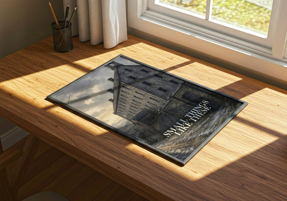 Small Things Like These watercolour book poster framed on wall – literary fiction wall art