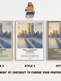 The Looming Tower Bookish Wall Art by Lawrence Wright – Style X, Y and Z side by side – choose your finish
