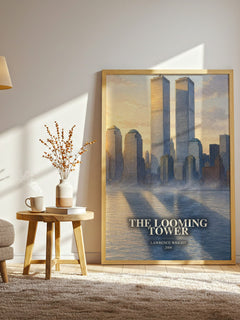 The Looming Tower watercolour print in frame leaning in hallway – non fiction wall art