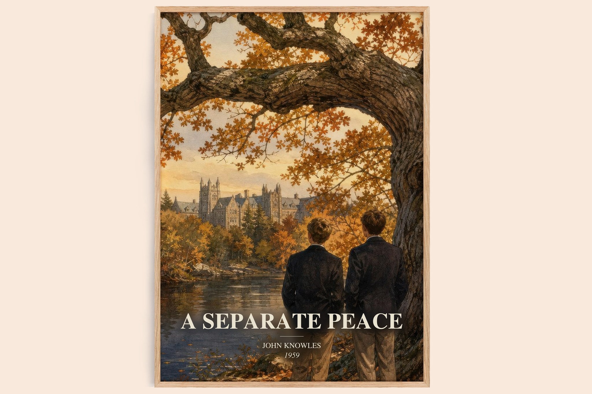A Separate Peace Book Watercolour Illustration by John Knowles