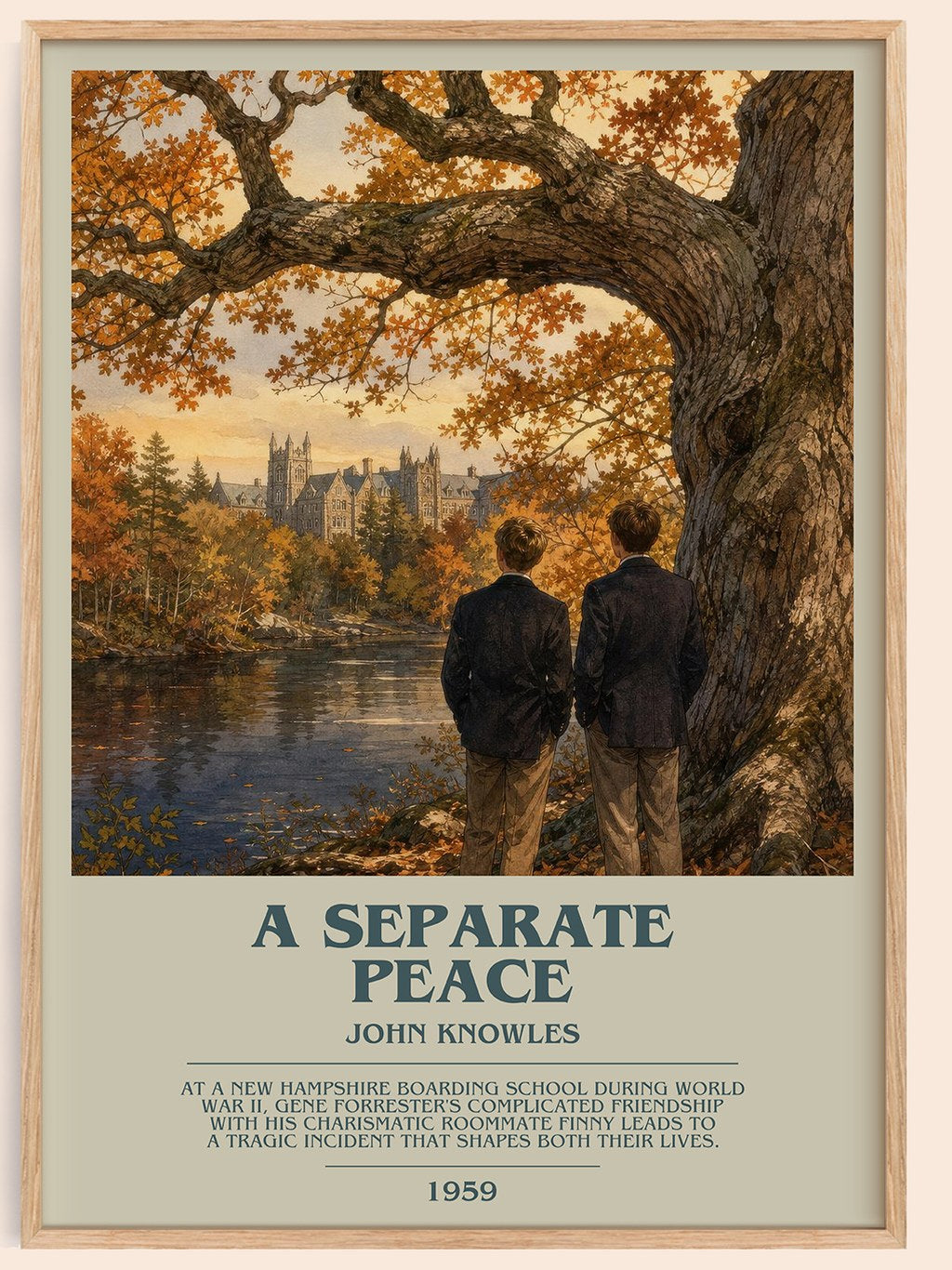 A Separate Peace Bookish Wall Art by John Knowles – framed poster