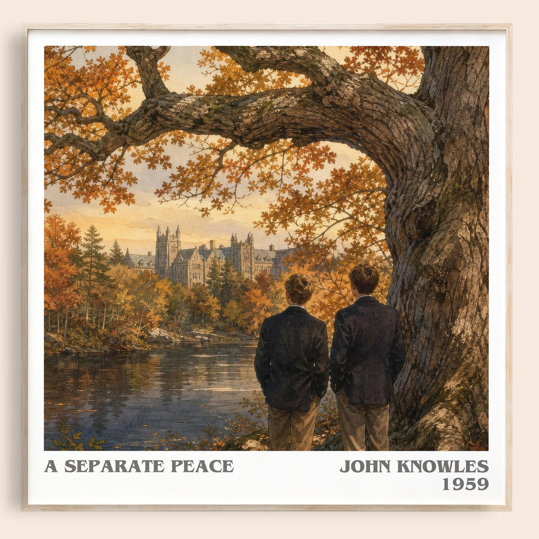 A Separate Peace literary book poster by John Knowles – framed literary art print