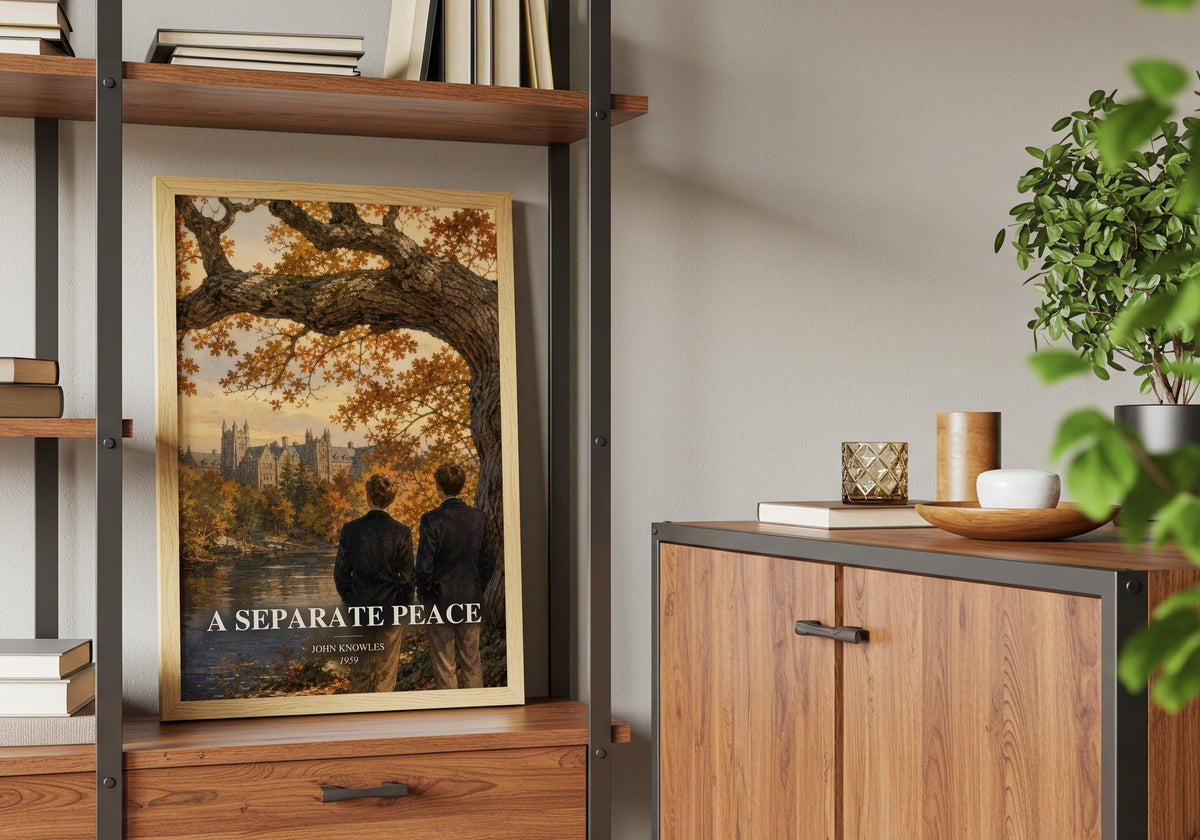 A Separate Peace book watercolour illustration paper finish options – matte satin gloss