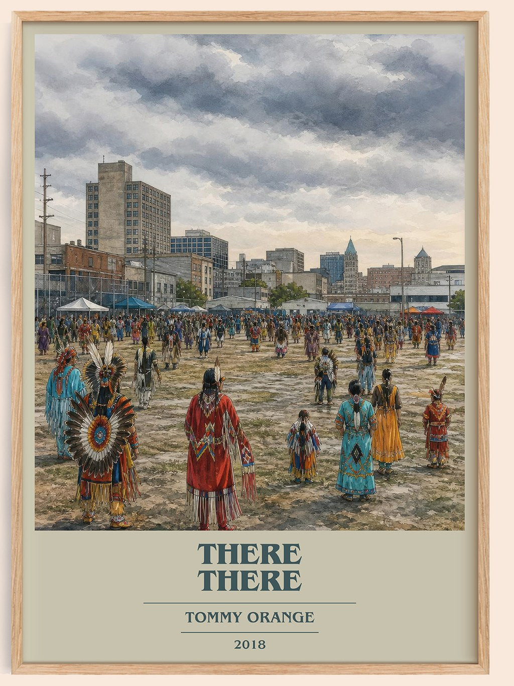 There There book cover book poster by Tommy Orange – framed literary art print