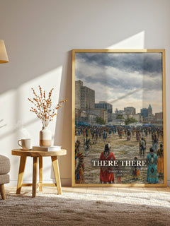 There There watercolour print in frame leaning in hallway – contemporary fiction wall art