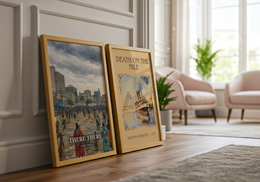 There There watercolour print framed by window – literary home decor