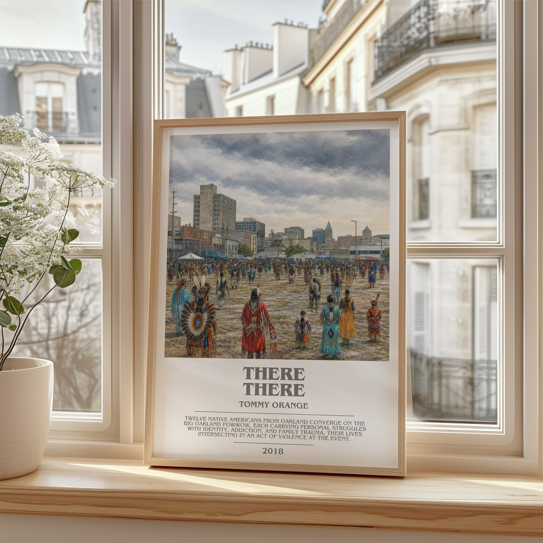 There There Bookish Wall Art by Tommy Orange – framed print by a bright window