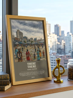 There There Bookish Wall Art by Tommy Orange – framed print on a city-view windowsill