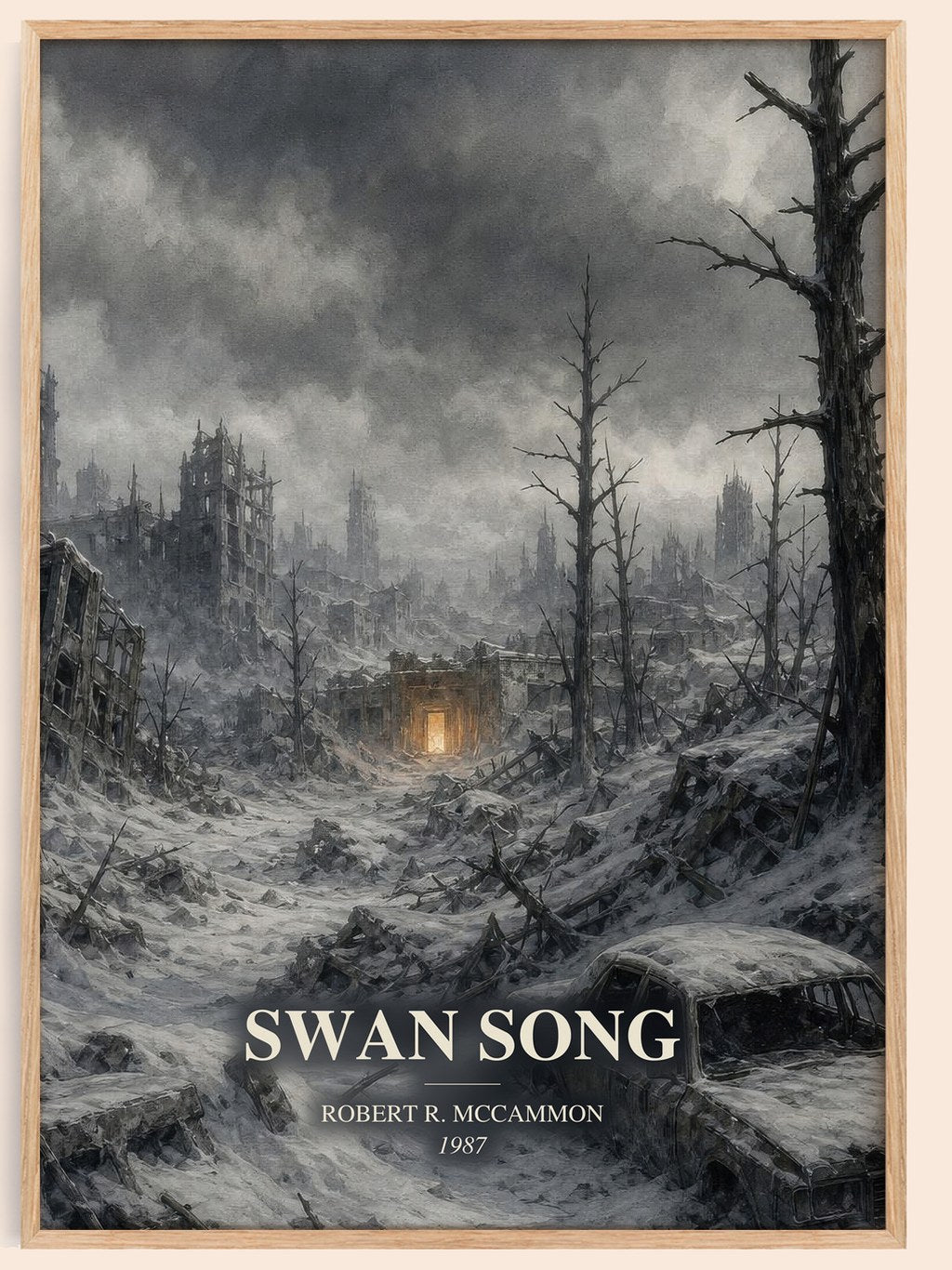 Swan Song watercolour book poster by Robert R. McCammon – framed literary art print