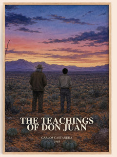 The Teachings Of Don Juan watercolour book poster by Carlos Castaneda – framed literary art print
